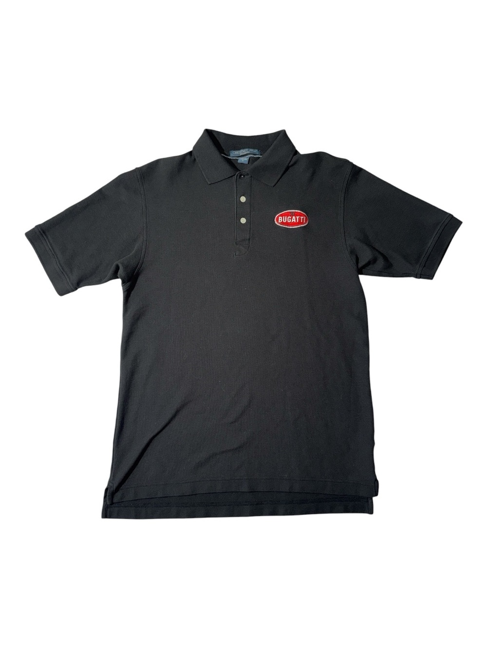 Bugatti Chestnut Hill mens S Small black supercar logo cotton pique polo shirt